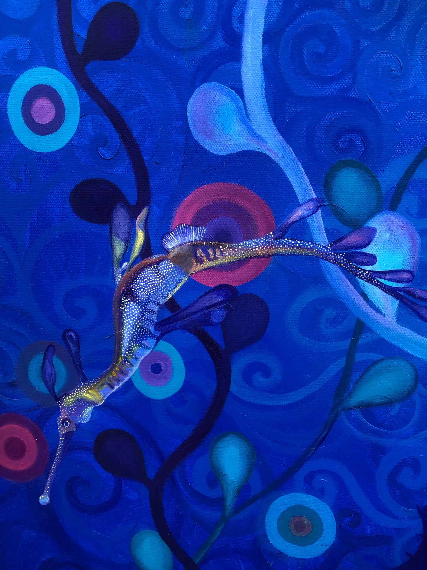 Dance of the Weedy Sea Dragons II - original Art - oil on canvas