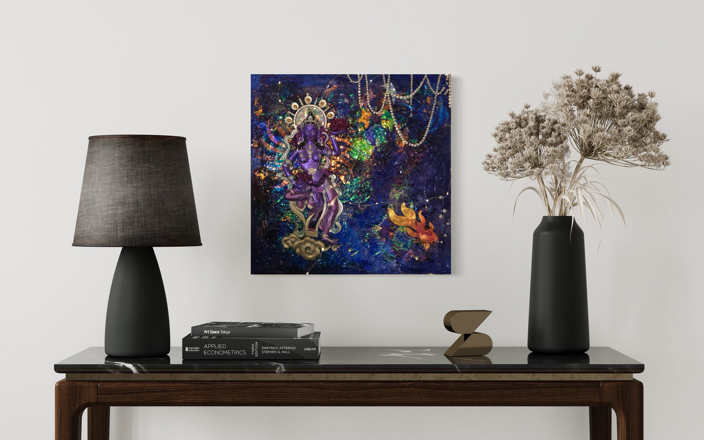 Galactic Aurora Goddess - original Art - multi media