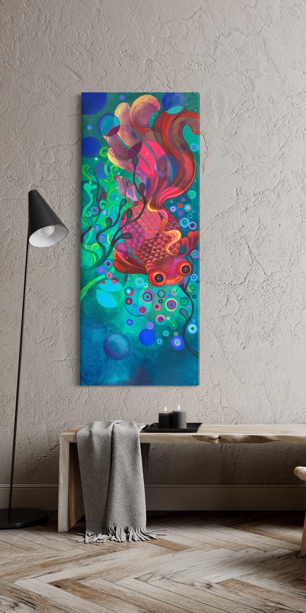 Somethin’ fishy II - Water Shaped - original art - oil on canvas
