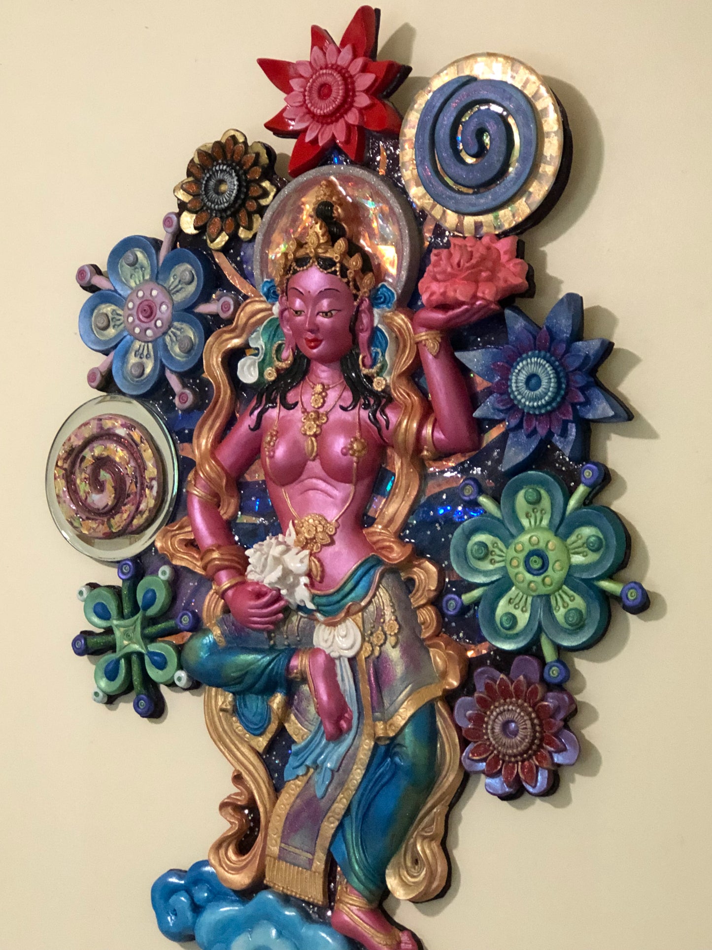 Galactic flower Goddess multidimensional original Wall Art