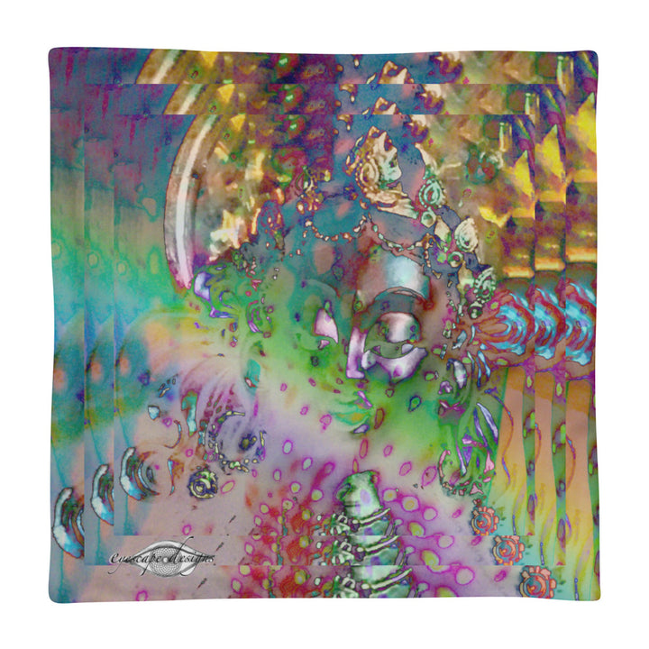 Square Pillow Case only ~ triple rainbow psychedelic Goddess