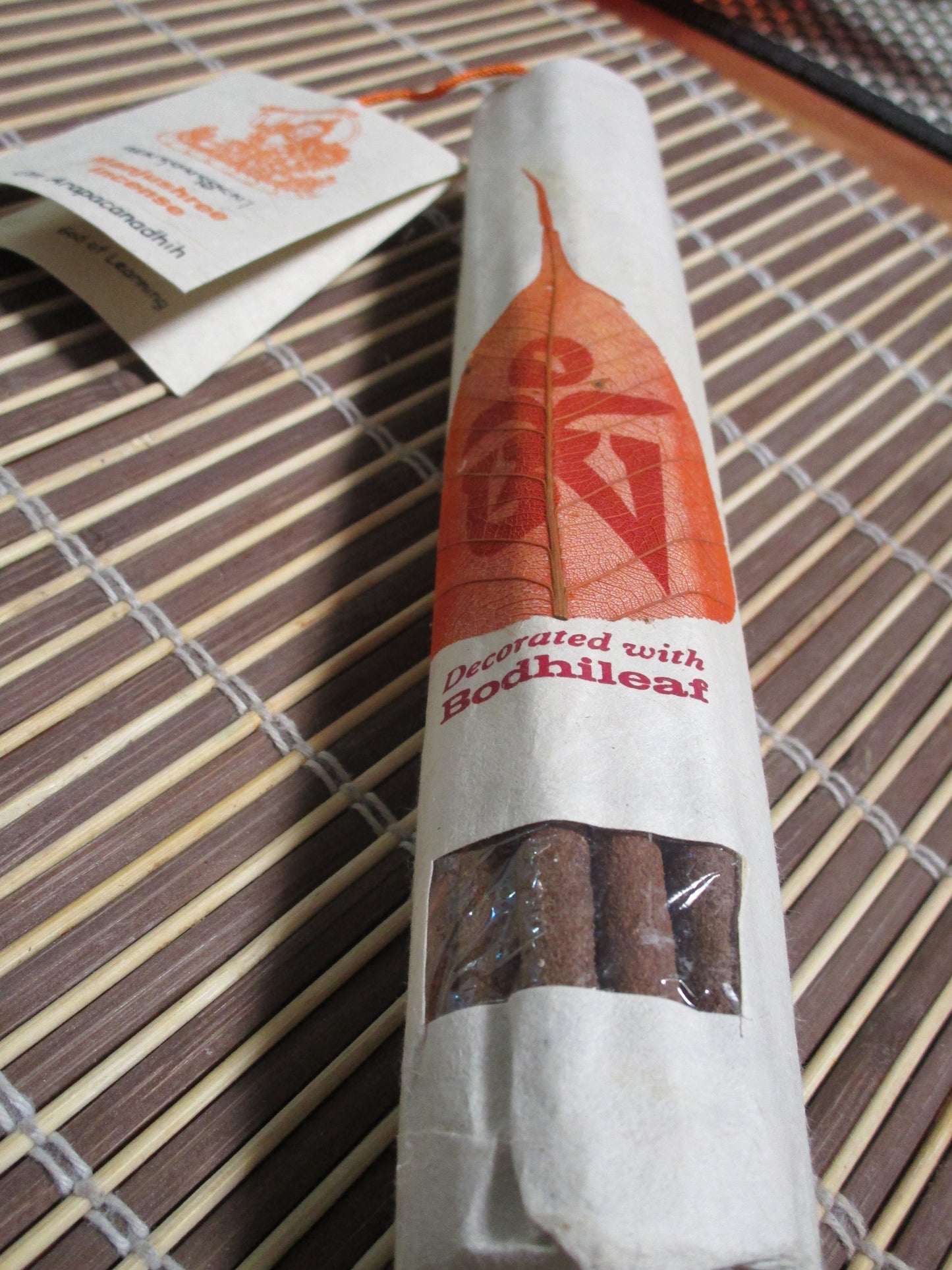 Tibetan Incense ~ Manjushri~ decorated with bodhi leaf -medicinal