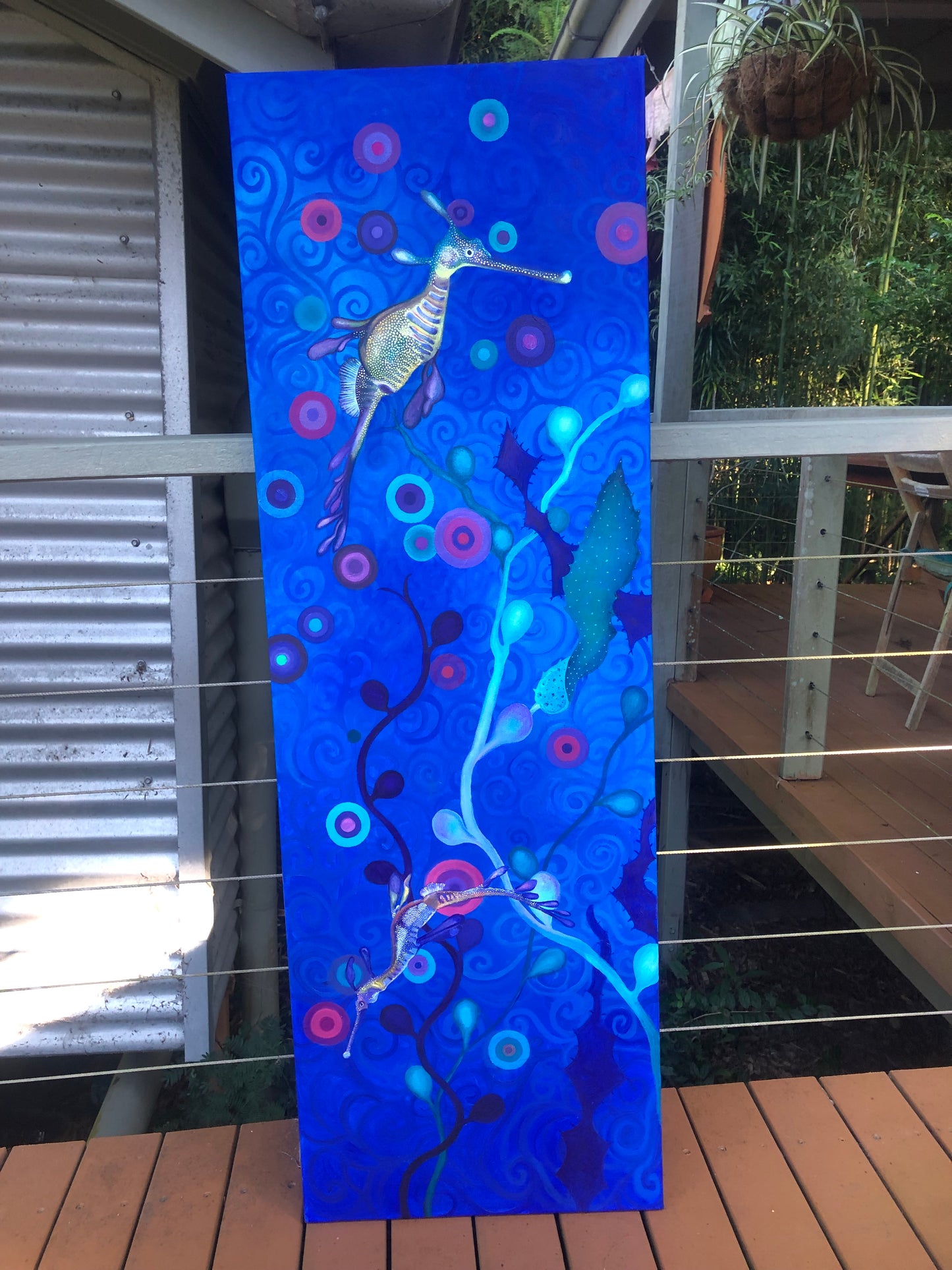 Dance of the Weedy Sea Dragons II - original Art - oil on canvas