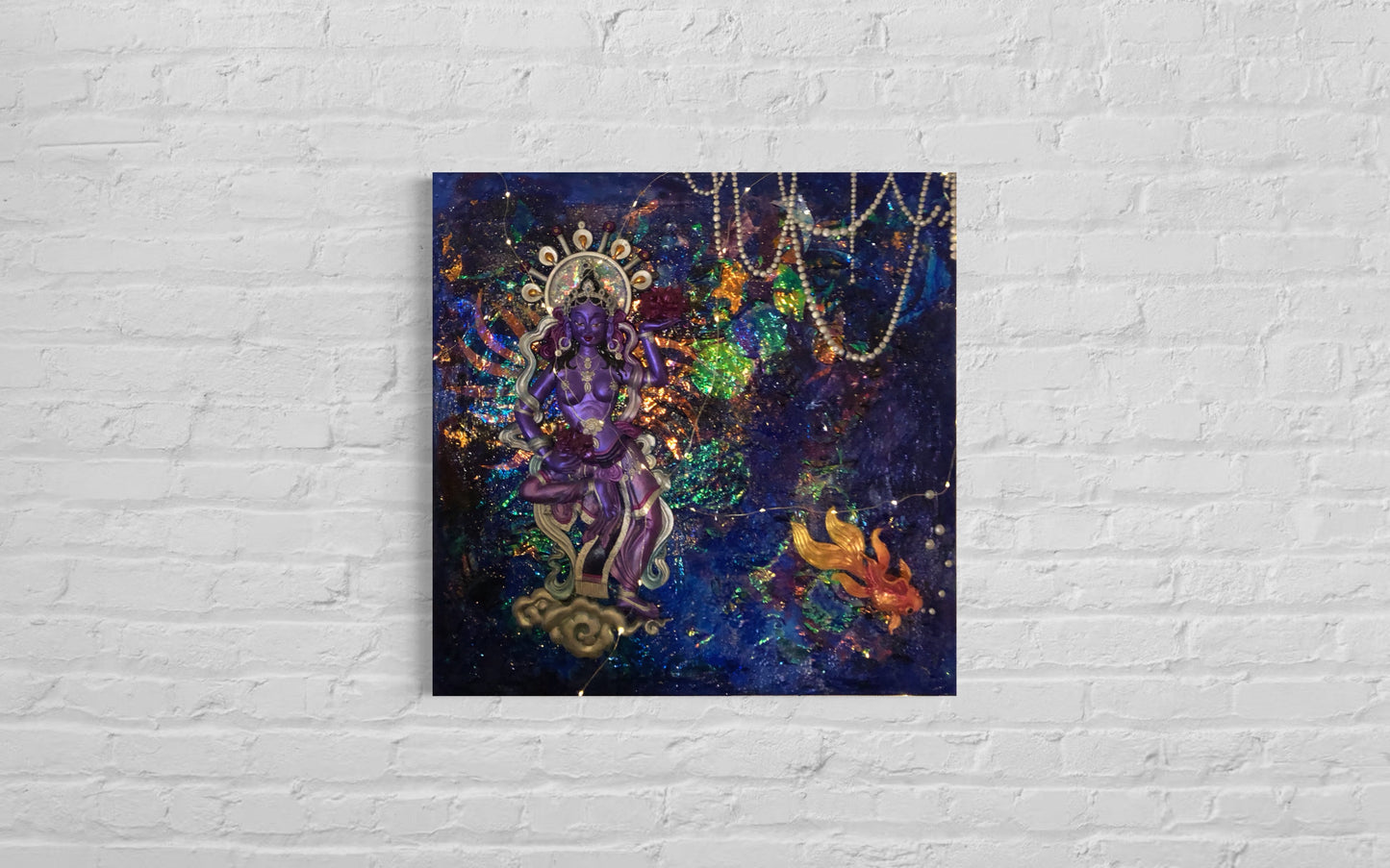 Galactic Aurora Goddess - original Art - multi media