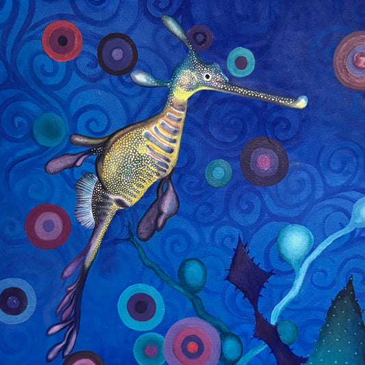 Dance of the Weedy Sea Dragons II - original Art - oil on canvas