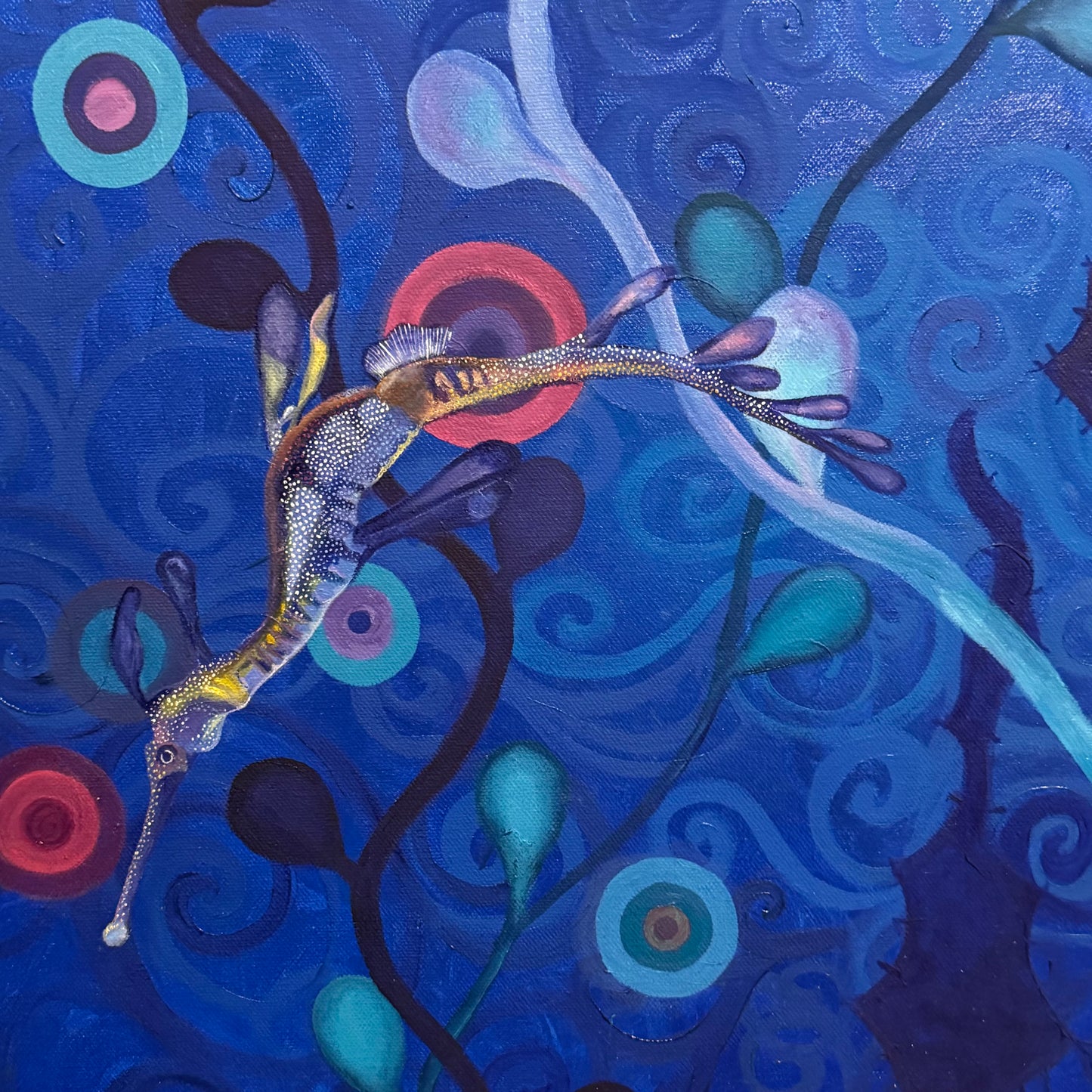 Dance of the Weedy Sea Dragons II - original Art - oil on canvas