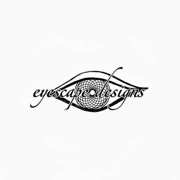Logo of 'Eyescapes Designs' with an eye-like design on a white background