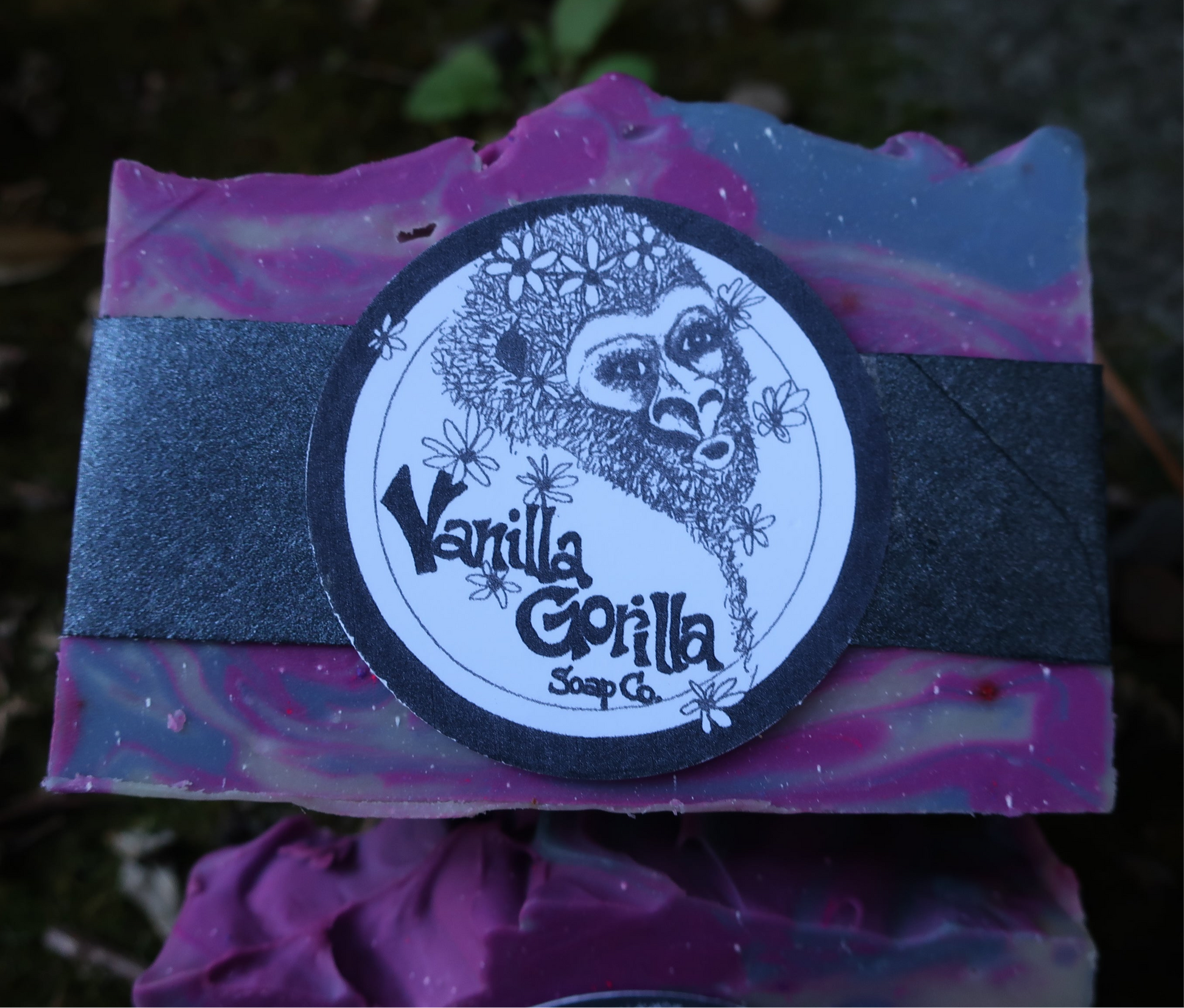 Purple swirl lavender soap bar