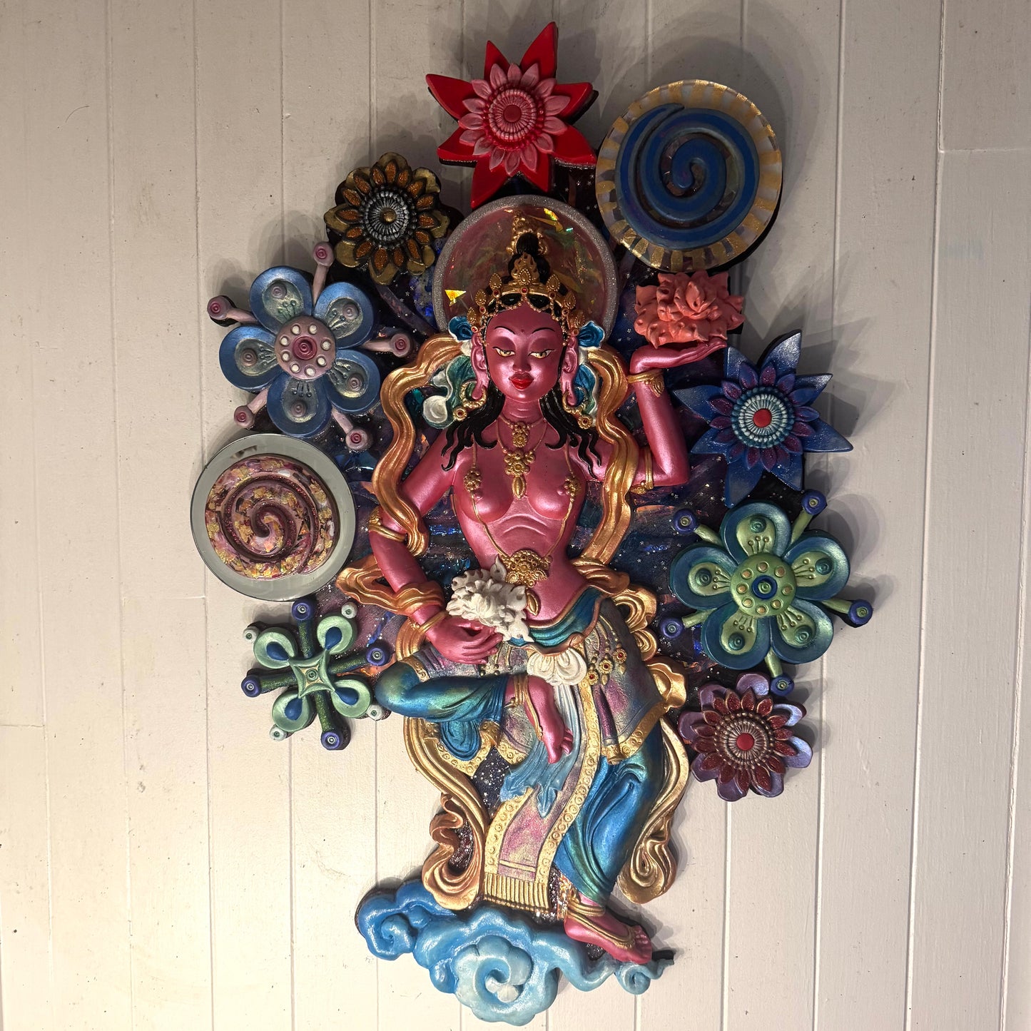 Galactic flower Goddess multidimensional original Wall Art