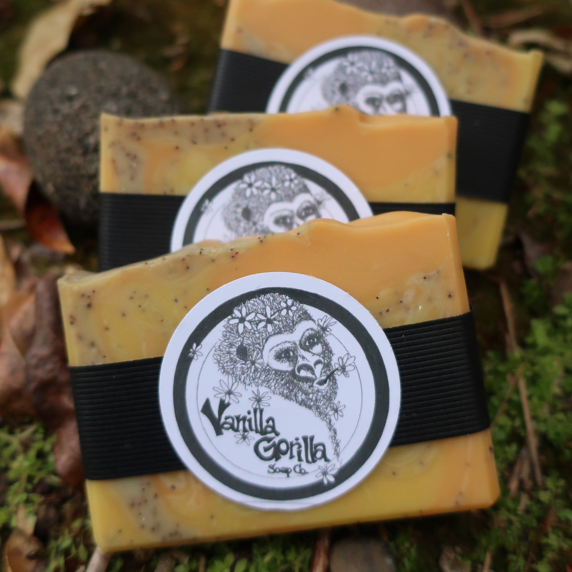 3 orange zest natural soap bars w/ exfoliant