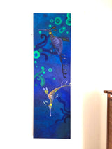 Dance of the Weedy Sea Dragon oil painting in blue