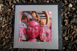 goddess greeting card ~ large silver ~ pink buddhist art print