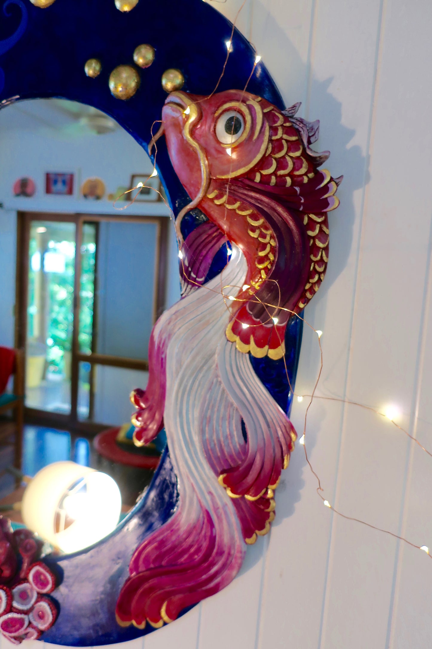 A Little Bit Fishy - Original Art - Hand Sculpted Mirror