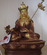 Padmasambhava Statue ~ 8" Bronze w/ Gold detail - Eyescape Designs