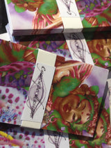 close up of 5 pack gift tags featuring Princess Mandarava psychedelic photo