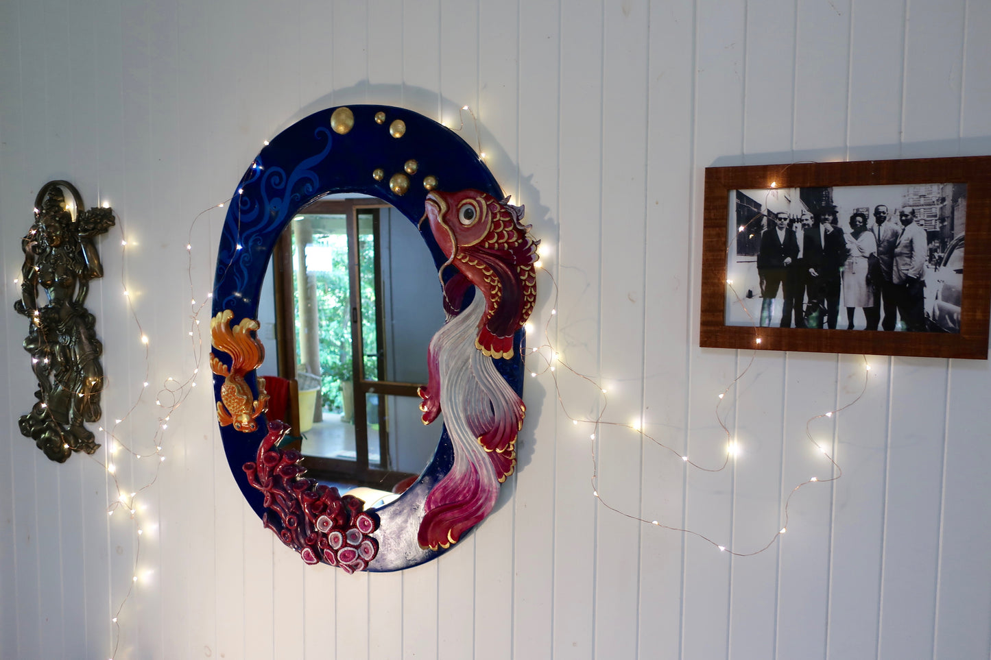 A Little Bit Fishy - Original Art - Hand Sculpted Mirror