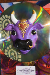 Karma Cow ~ divine bovine fridge magnet ~ purple