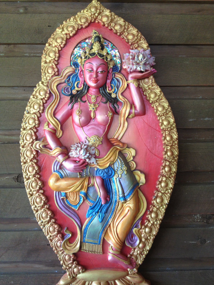 Goddess Tibetan Traditional Offering (pink/red) 3d wall plaque