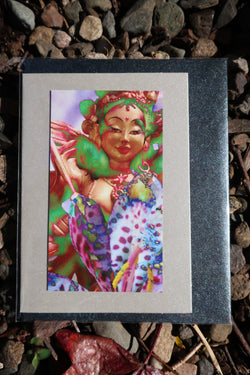 goddess magnet front greeting card ~ small silver