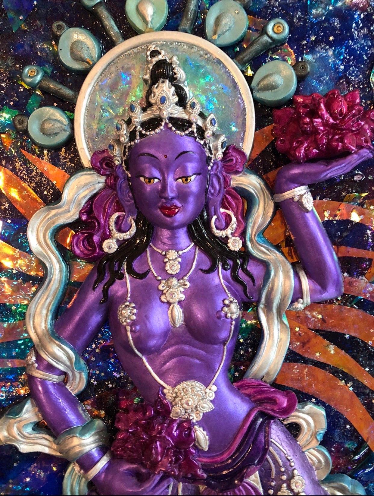 Galactic Aurora Goddess - original Art - multi media