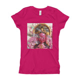 Girls shirt (youth)-hot pink-goddess art print-pink buddhist design