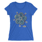Ladies' short sleeve t-shirt ~ Blue Flower