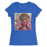 pink goddess art print ladies t-shirt ~ royal blue