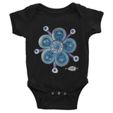 Infant Bodysuit ~ funky blue flower print