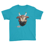youth caribbean turquoise 100% cotton t-shirt ~ karma cow print