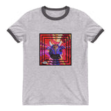 Ringer T-Shirt ~ psychedelic Karma Cow print