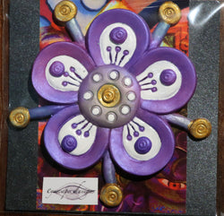 purple flower sculpted fridge magnet