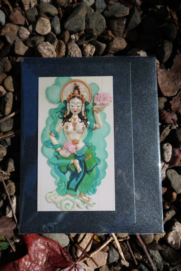 goddess blank greeting card with magnet front ~ green